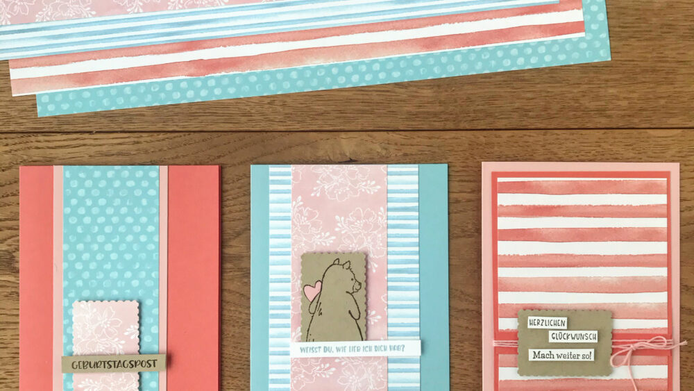 einfache Karten mit Stampin' Up! Designpapier